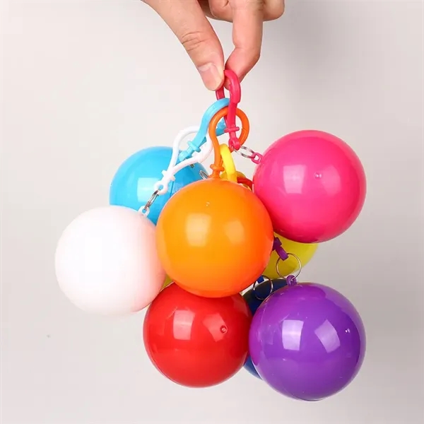 Disposable Raincoat Poncho Portable Ball Keychain - Disposable Raincoat Poncho Portable Ball Keychain - Image 1 of 3