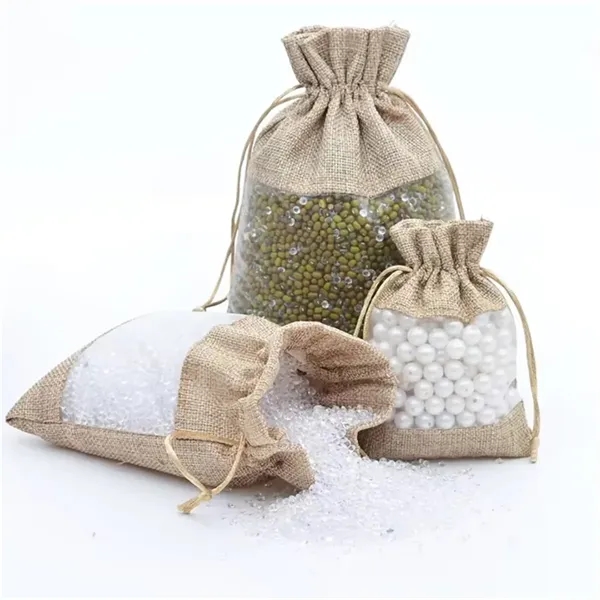 Burlap Drawstring Gift Bag - Burlap Drawstring Gift Bag - Image 2 of 3