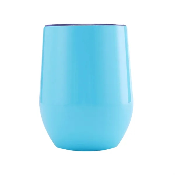 12 Oz. Double Wall Eggshell Stainless Steel Cup with Lid - 12 Oz. Double Wall Eggshell Stainless Steel Cup with Lid - Image 3 of 8