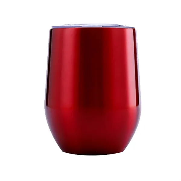 12 Oz. Double Wall Eggshell Stainless Steel Cup with Lid - 12 Oz. Double Wall Eggshell Stainless Steel Cup with Lid - Image 5 of 8