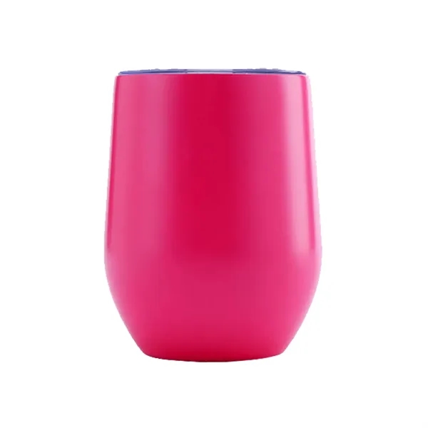 12 Oz. Double Wall Eggshell Stainless Steel Cup with Lid - 12 Oz. Double Wall Eggshell Stainless Steel Cup with Lid - Image 6 of 8