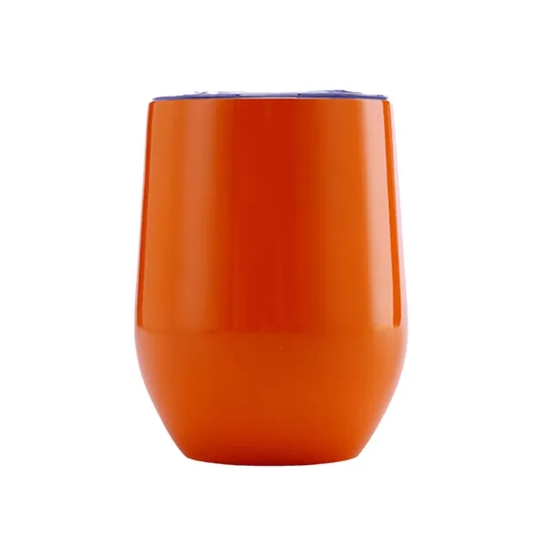 12 Oz. Double Wall Eggshell Stainless Steel Cup with Lid - 12 Oz. Double Wall Eggshell Stainless Steel Cup with Lid - Image 7 of 8