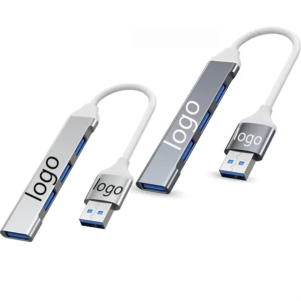 4-in-1 Aluminum USB 3.0 Hub Expander Adapter Station - 4-in-1 Aluminum USB 3.0 Hub Expander Adapter Station - Image 0 of 4