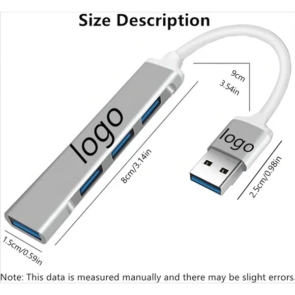 4-in-1 Aluminum USB 3.0 Hub Expander Adapter Station - 4-in-1 Aluminum USB 3.0 Hub Expander Adapter Station - Image 1 of 4