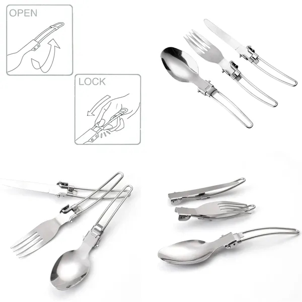 3 Pcs Outdoor Camp Cooking Utensil Set - 3 Pcs Outdoor Camp Cooking Utensil Set - Image 2 of 4