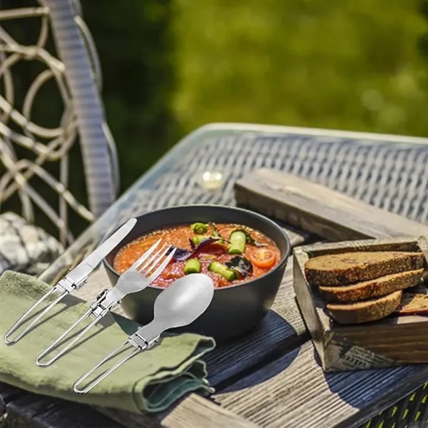 3 Pcs Outdoor Camp Cooking Utensil Set - 3 Pcs Outdoor Camp Cooking Utensil Set - Image 3 of 4