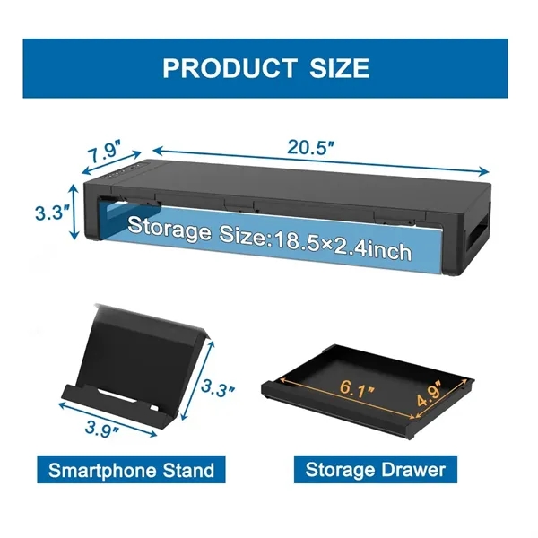 RGB Gaming Computer Monitor Stand Riser with Charging Port - RGB Gaming Computer Monitor Stand Riser with Charging Port - Image 9 of 9