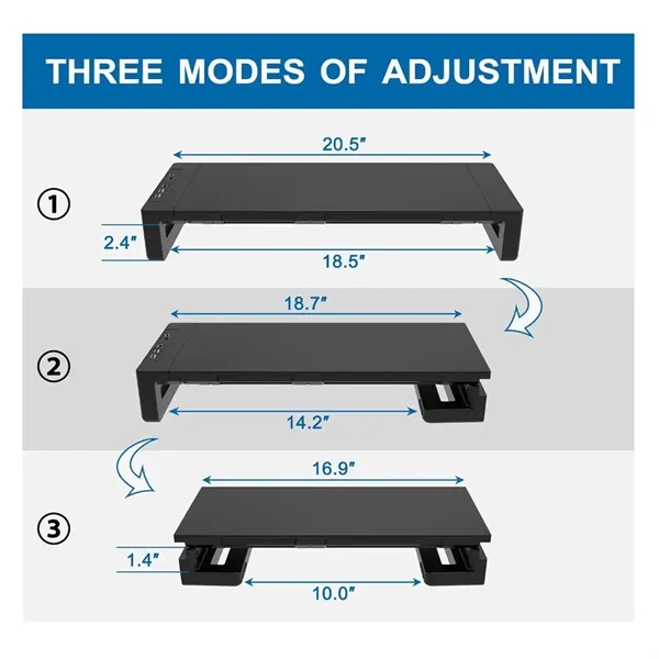 RGB Gaming Computer Monitor Stand Riser with Charging Port - RGB Gaming Computer Monitor Stand Riser with Charging Port - Image 1 of 9