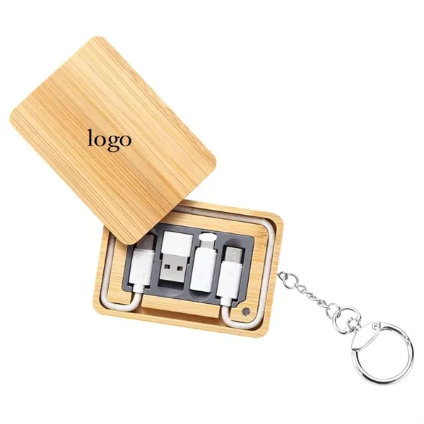 Portable Rectangle Bamboo Charging Cable Kit - Portable Rectangle Bamboo Charging Cable Kit - Image 0 of 0