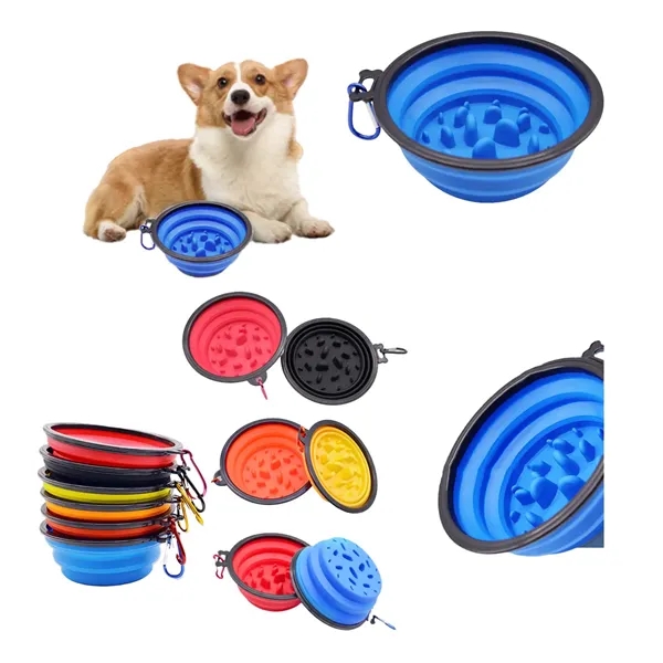 Slow Feeder Silicone Retractable Pet Bowl