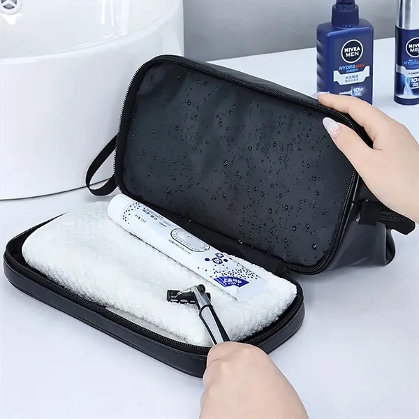 Double Layer Makeup Toiletry Cosmetic Bag - Double Layer Makeup Toiletry Cosmetic Bag - Image 3 of 3