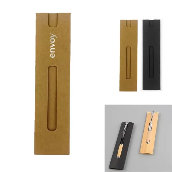 Eco-Friendly Kraft Card Paper Pen Sleeve - Eco-Friendly Kraft Card Paper Pen Sleeve - Image 0 of 6