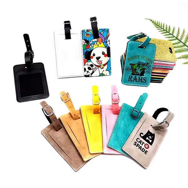 Custom Sublimation Leatherette Luggage Tag - Custom Sublimation Leatherette Luggage Tag - Image 1 of 3