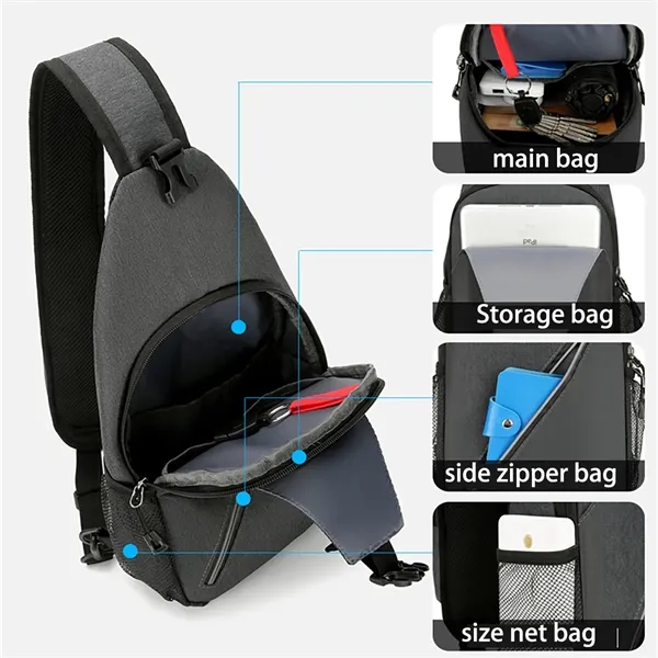 In Stock Crossbody Sling Bag Travel Hiking Chest Bag - In Stock Crossbody Sling Bag Travel Hiking Chest Bag - Image 3 of 7