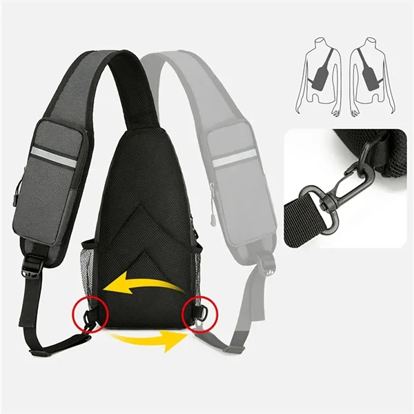 In Stock Crossbody Sling Bag Travel Hiking Chest Bag - In Stock Crossbody Sling Bag Travel Hiking Chest Bag - Image 6 of 7