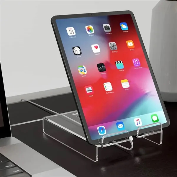 Clear Acrylic Adjustable Cell Phone Tablet Stand - Clear Acrylic Adjustable Cell Phone Tablet Stand - Image 2 of 7