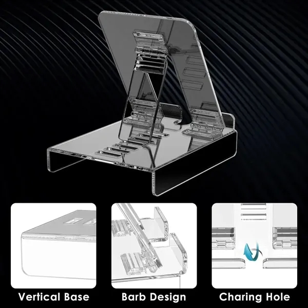 Clear Acrylic Adjustable Cell Phone Tablet Stand - Clear Acrylic Adjustable Cell Phone Tablet Stand - Image 6 of 7