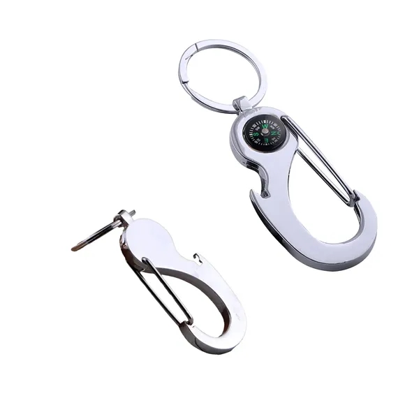 Bottle Opener Keychain with Compass and Hiking Buckle - Bottle Opener Keychain with Compass and Hiking Buckle - Image 0 of 1