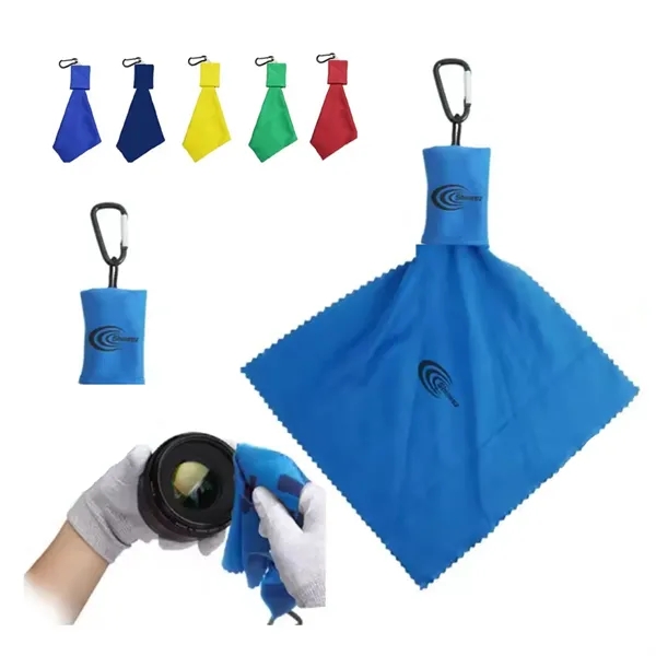 Microfiber Eyeglasses Cleaning Cloth in Pouch with Key Chain - Microfiber Eyeglasses Cleaning Cloth in Pouch with Key Chain - Image 0 of 4