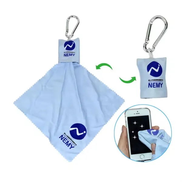 Microfiber Eyeglasses Cleaning Cloth in Pouch with Key Chain - Microfiber Eyeglasses Cleaning Cloth in Pouch with Key Chain - Image 1 of 4