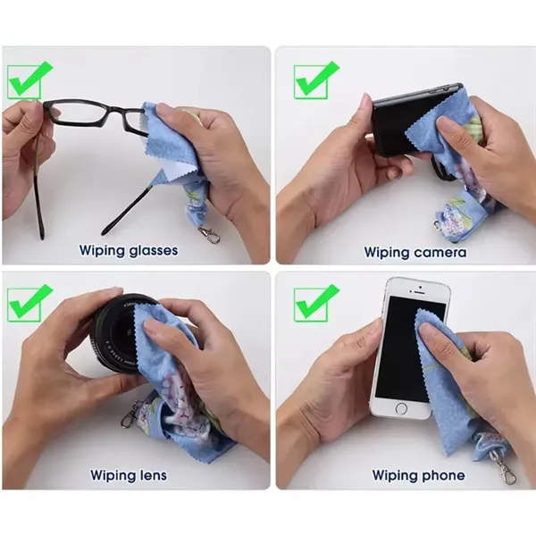 Microfiber Eyeglasses Cleaning Cloth in Pouch with Key Chain - Microfiber Eyeglasses Cleaning Cloth in Pouch with Key Chain - Image 3 of 4