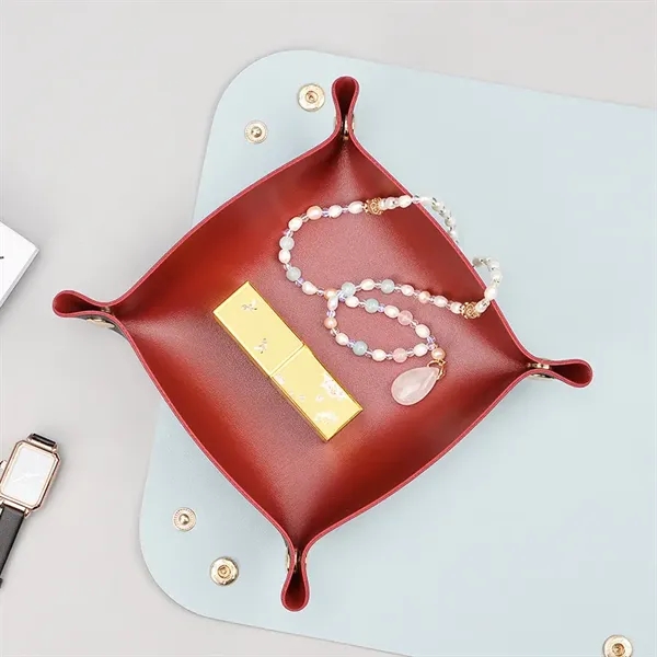 Leather Jewelry Valet Tray for Women and Man Portable - Leather Jewelry Valet Tray for Women and Man Portable - Image 2 of 3