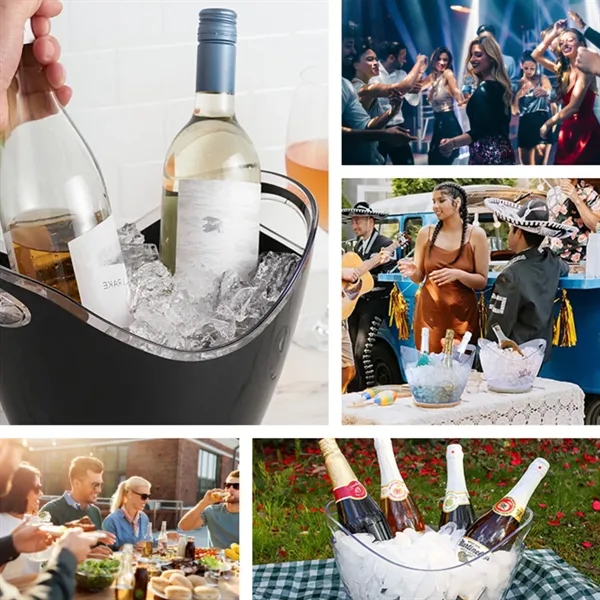 136 Oz Portable Wine Beer Acrylic Ice Bucket - 136 Oz Portable Wine Beer Acrylic Ice Bucket - Image 2 of 4