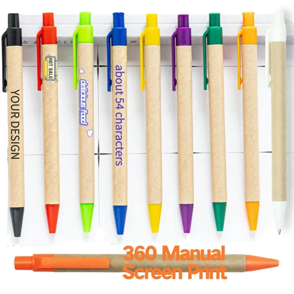 Ballpoint Pen with Recycled Kraft Paper barrel - Ballpoint Pen with Recycled Kraft Paper barrel - Image 0 of 10