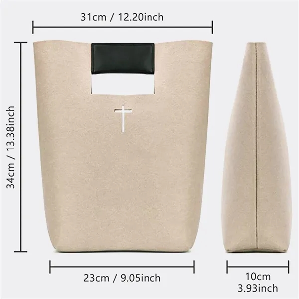 Felt Tote Handbag Bible Carrying Case - Felt Tote Handbag Bible Carrying Case - Image 2 of 5