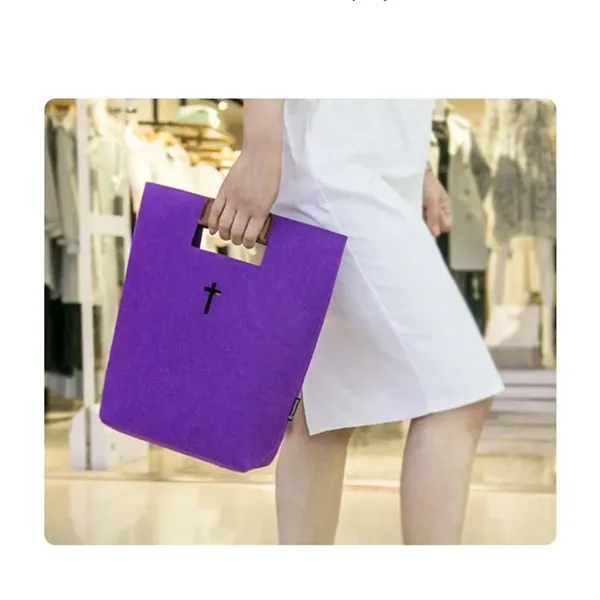 Felt Tote Handbag Bible Carrying Case - Felt Tote Handbag Bible Carrying Case - Image 3 of 5