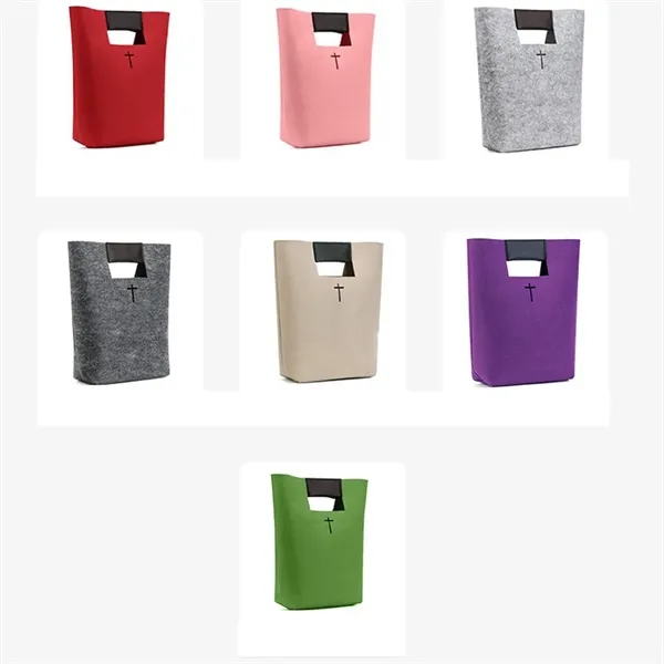 Felt Tote Handbag Bible Carrying Case - Felt Tote Handbag Bible Carrying Case - Image 5 of 5