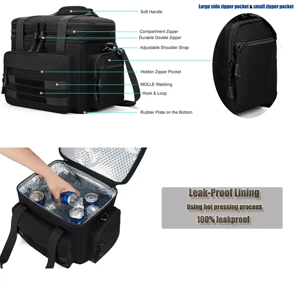 Large Expandable Tactical Picnic Lunch Bag Insulated Cooler - Large Expandable Tactical Picnic Lunch Bag Insulated Cooler - Image 5 of 7
