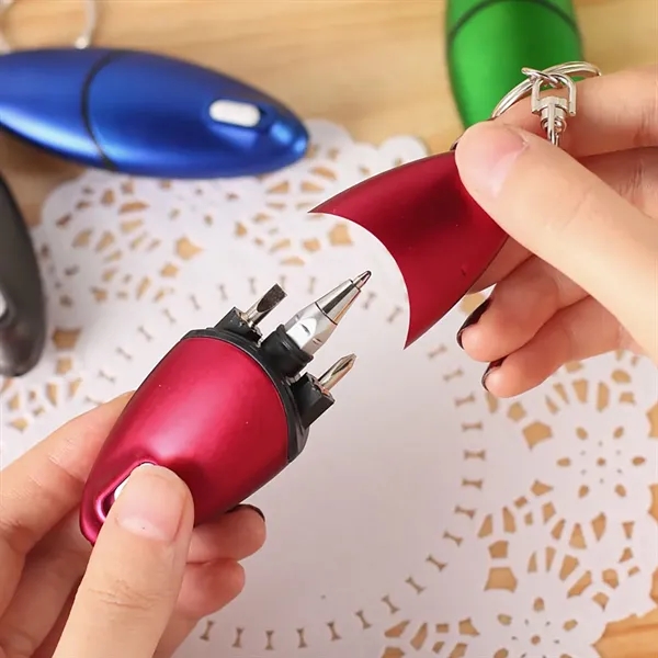 5 in 1 Multifunctional Keychains Ballpoint Pen - 5 in 1 Multifunctional Keychains Ballpoint Pen - Image 2 of 3
