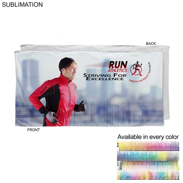 Microfiber Terry Triathlon Towel, 30x60, Sublimated