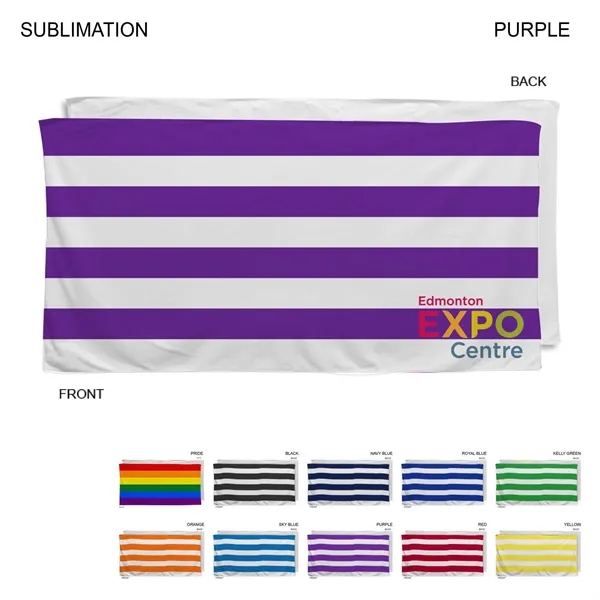 Cabana Stripe Sublimated, Beach, Shower Towel, 30x60