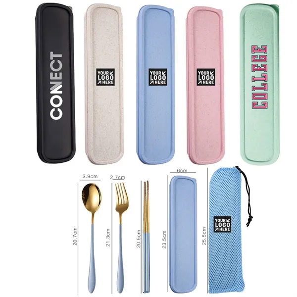 Travel Stainless Steel Cutlery Flatware Sets with Organizer - Travel Stainless Steel Cutlery Flatware Sets with Organizer - Image 0 of 2