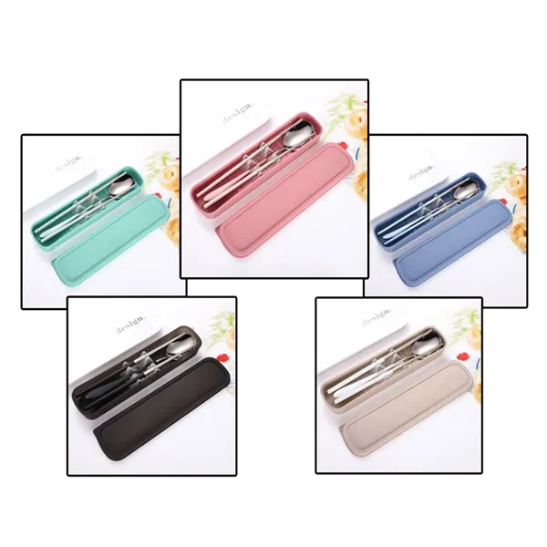 Travel Stainless Steel Cutlery Flatware Sets with Organizer - Travel Stainless Steel Cutlery Flatware Sets with Organizer - Image 2 of 2
