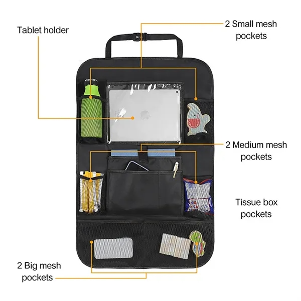 Backseat Car Organizer, Kick Mats Back Seat Protector with T - Backseat Car Organizer, Kick Mats Back Seat Protector with T - Image 2 of 4