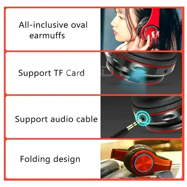 Foldable Stereo gaming Wireless Bluetooth over ear Headphone - Foldable Stereo gaming Wireless Bluetooth over ear Headphone - Image 3 of 7