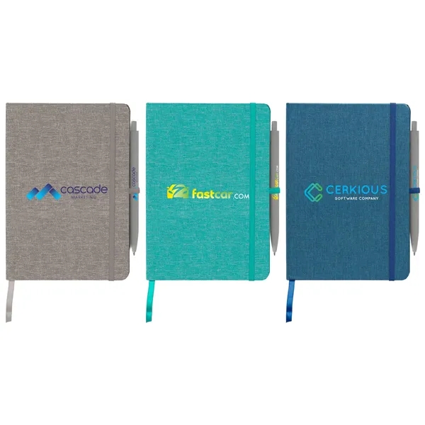 Melville 5.8" x 8.3" RPET Notebook & Zen Pen Gift Set - Melville 5.8" x 8.3" RPET Notebook & Zen Pen Gift Set - Image 0 of 7