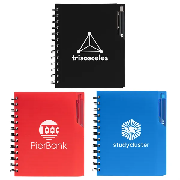 Robust Recycled A5 Spiral Notebook with Pen - Robust Recycled A5 Spiral Notebook with Pen - Image 0 of 17