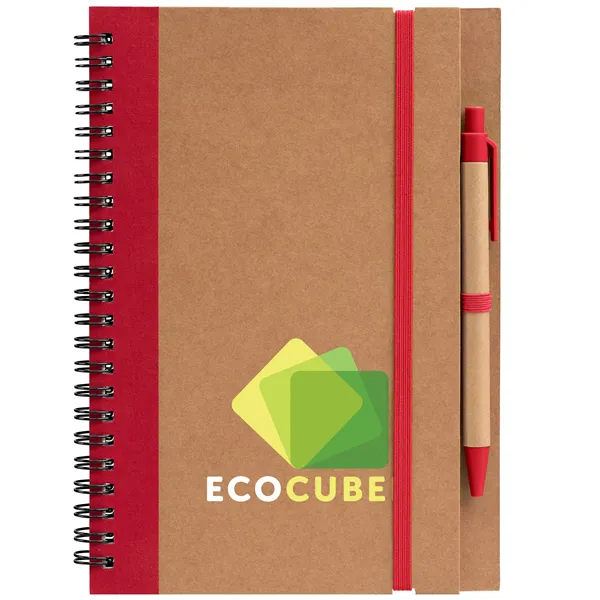Kraft Hard Cover Spiral Notebook with Pen - ColorJet - Kraft Hard Cover Spiral Notebook with Pen - ColorJet - Image 6 of 11