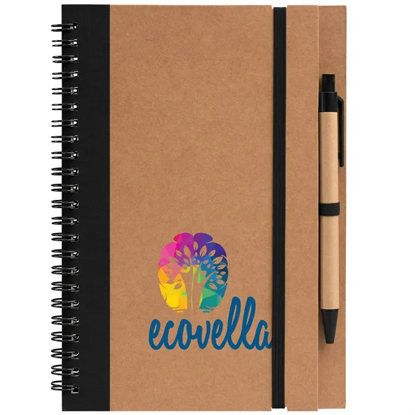 Kraft Hard Cover Spiral Notebook with Pen - ColorJet - Kraft Hard Cover Spiral Notebook with Pen - ColorJet - Image 5 of 11