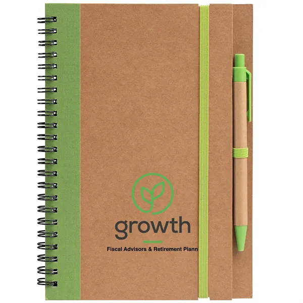 Kraft Hard Cover Spiral Notebook with Pen - ColorJet - Kraft Hard Cover Spiral Notebook with Pen - ColorJet - Image 4 of 11