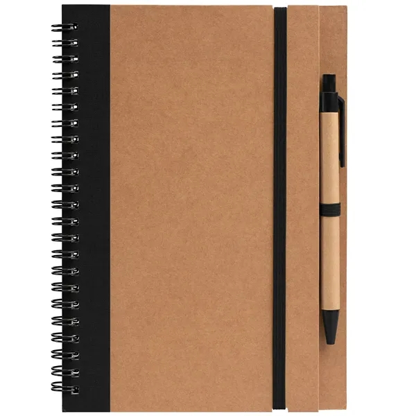 Kraft Hard Cover Spiral Notebook with Pen - Kraft Hard Cover Spiral Notebook with Pen - Image 3 of 10