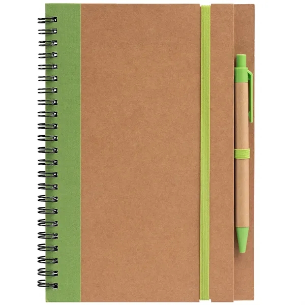 Kraft Hard Cover Spiral Notebook with Pen - Kraft Hard Cover Spiral Notebook with Pen - Image 6 of 10