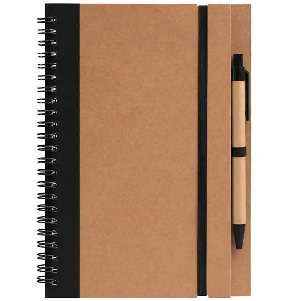 Kraft Hard Cover Spiral Notebook with Pen - ColorJet - Kraft Hard Cover Spiral Notebook with Pen - ColorJet - Image 2 of 11