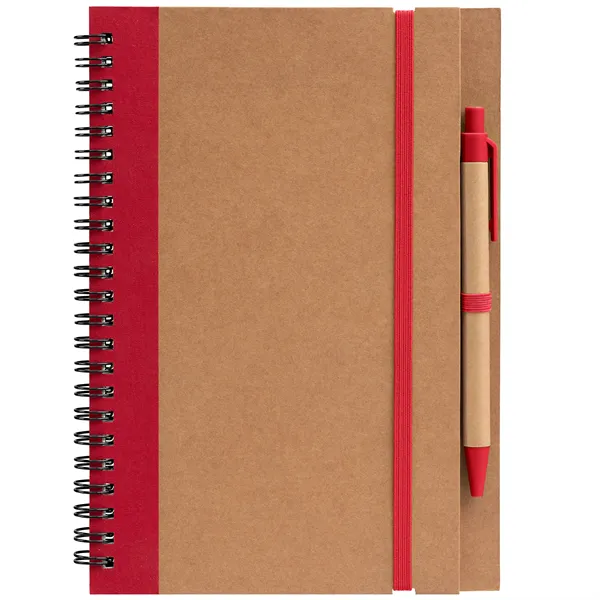 Kraft Hard Cover Spiral Notebook with Pen - ColorJet - Kraft Hard Cover Spiral Notebook with Pen - ColorJet - Image 1 of 11