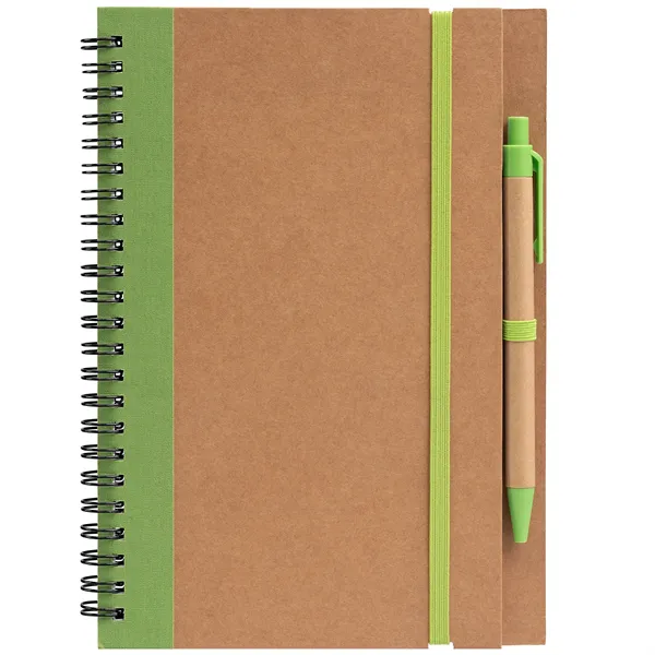 Kraft Hard Cover Spiral Notebook with Pen - ColorJet - Kraft Hard Cover Spiral Notebook with Pen - ColorJet - Image 7 of 11