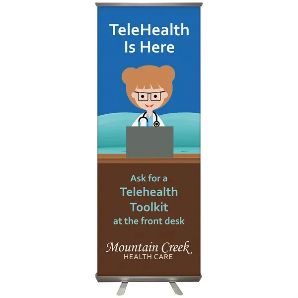 24'' X 63" Custom Retractable Banner Stand - 24'' X 63" Custom Retractable Banner Stand - Image 0 of 8